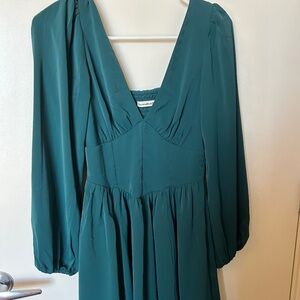 Abercrombie Green/Teal Long Sleeve Corset Mini Dress